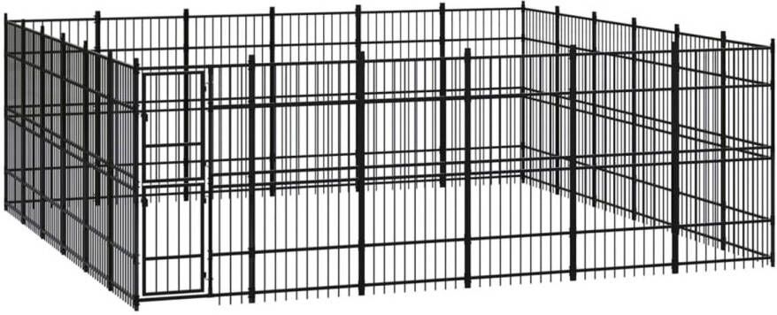 VIDAXL Hondenkennel Zwart 576 X 576 X 200 Cm Kennel