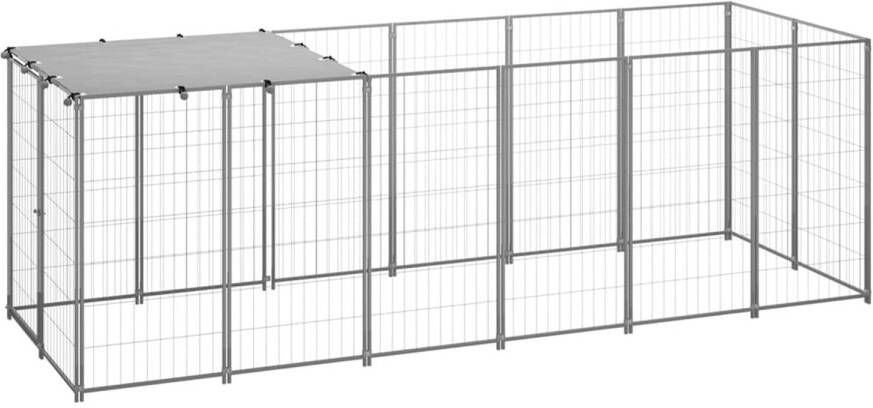 VIDAXL Hondenkennel Zilver 330 X 110 X 110 Cm Puppyverblijf