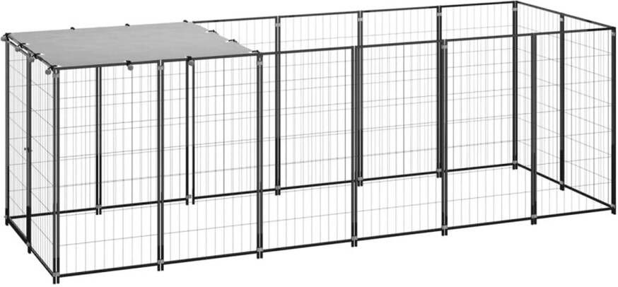 VIDAXL Hondenkennel Zwart 330 X 110 X 110 Cm Puppyverblijf