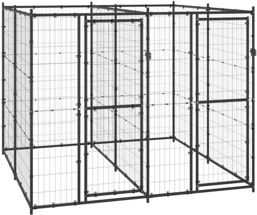 VIDAXL Hondenkennel Zwart 220 X 220 X 180 Cm Kennel