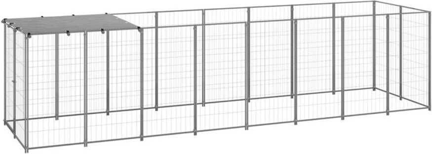 VIDAXL Hondenkennel Zilver 440 X 110 X 110 Cm Puppyverblijf