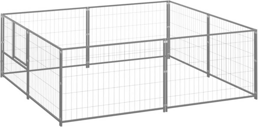 VIDAXL Hondenkennel Zilver 200 X 200 X 70 Cm Puppyverblijf