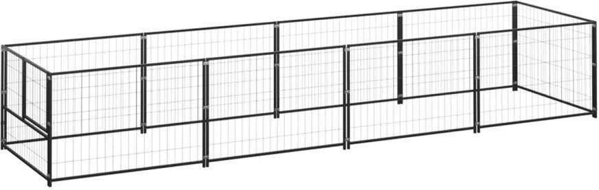 VIDAXL Hondenkennel Zwart 400 X 100 X 70 Cm Puppyverblijf