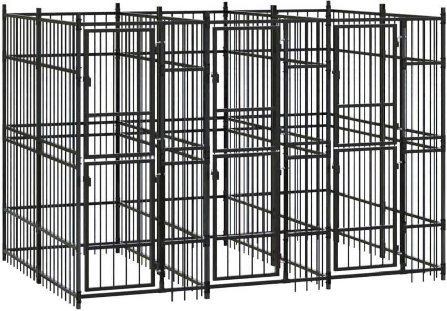 VIDAXL Hondenkennel Zwart 288 X 192 X 200 Cm Kennel