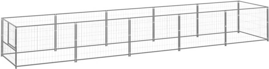 VIDAXL Hondenkennel Zilver 500 X 100 X 70 Cm Puppyverblijf