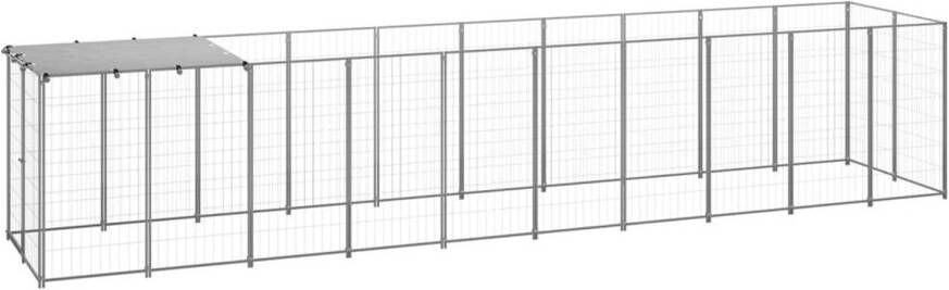 VIDAXL Hondenkennel Zilver 550 X 110 X 110 Cm Puppyverblijf