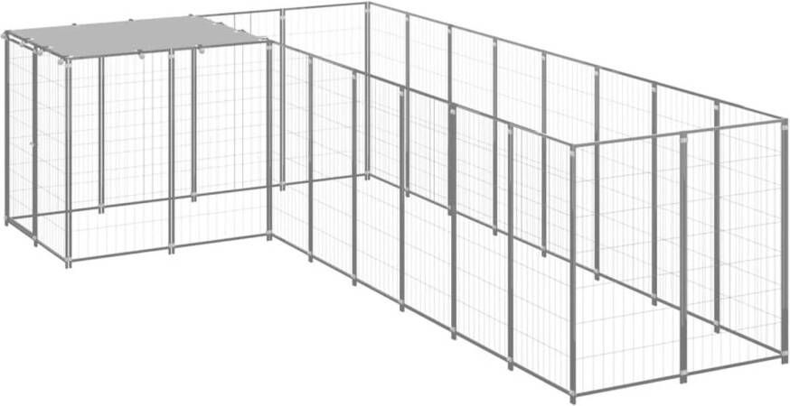 VIDAXL Hondenkennel Zilver 6.05 M² Puppyverblijf