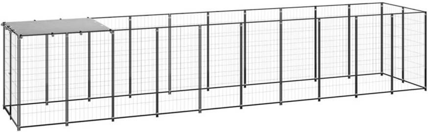 VIDAXL Hondenkennel Zwart 550 X 110 X 110 Cm Puppyverblijf