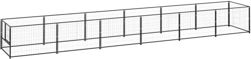 VIDAXL Hondenkennel Zwart 600 X 100 X 70 Cm Puppyverblijf