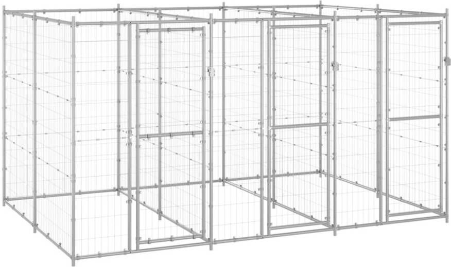 VIDAXL Hondenkennel Zilver 330 X 220 X 180 Cm Kennel