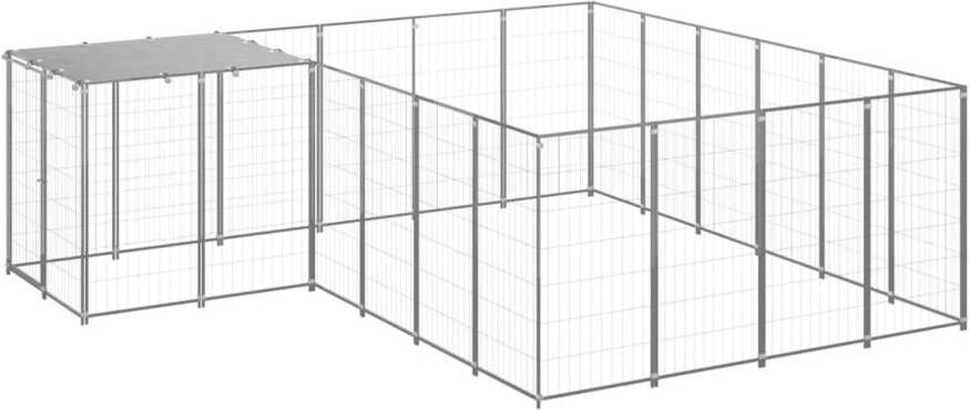 VIDAXL Hondenkennel Zilver 8.47 M² Puppyverblijf