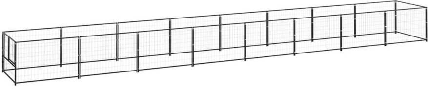 VIDAXL Hondenkennel Zwart 800 X 100 X 70 Cm Puppyverblijf