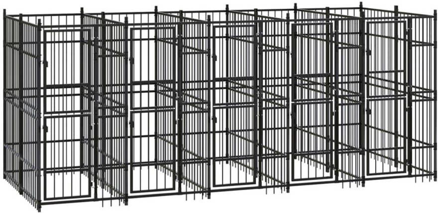 VIDAXL Hondenkennel Zwart 480 X 192 X 200 Cm Kennel