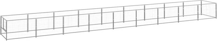 VIDAXL Hondenkennel Zilver 900 X 100 X 70 Cm Puppyverblijf