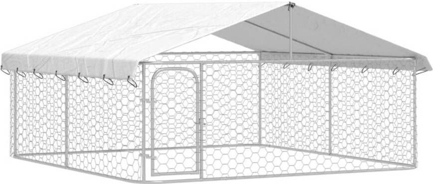 VIDAXL Hondenkennel Zilver 300 X 300 X 150 Cm Hondenhuis