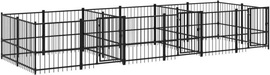 VIDAXL Hondenkennel Zwart 582 X 193.5 X 100 Cm Kennel