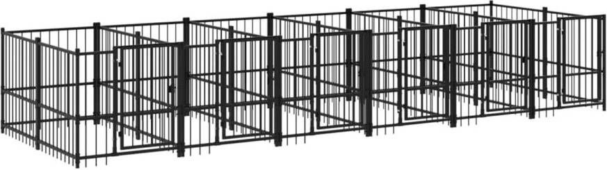 VIDAXL Hondenkennel Zwart 582 X 193.5 X 100 Cm Kennel