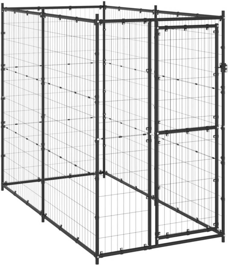 VidaXL Hondenkennel voor buiten 110x220x180 cm staal