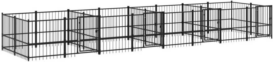 VIDAXL Hondenkennel Zwart 776 X 193.5 X 100 Cm Kennel