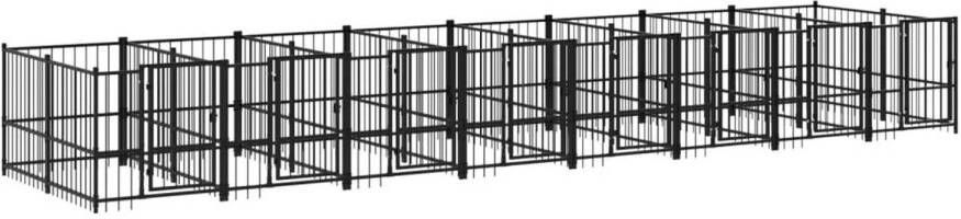 VIDAXL Hondenkennel Zwart 776 X 193.5 X 100 Cm Kennel