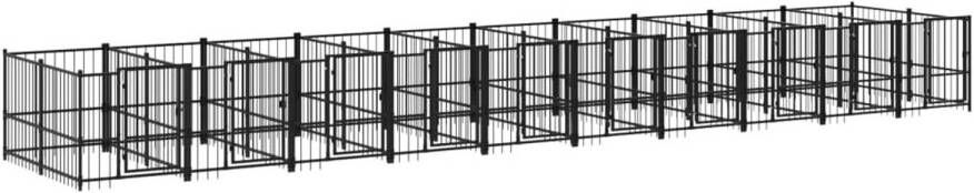 VIDAXL Hondenkennel Zwart 970 X 193.5 X 100 Cm Kennel