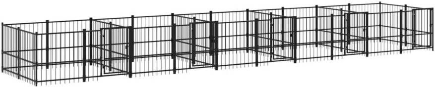 VIDAXL Hondenkennel Zwart 970 X 193.5 X 100 Cm Kennel