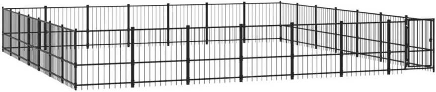 VIDAXL Hondenkennel Zwart 679 X 679 X 100 Cm Kennel