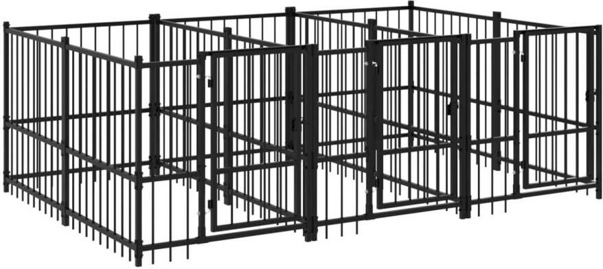 VIDAXL Hondenkennel Zwart 291 X 193.5 X 100 Cm Kennel