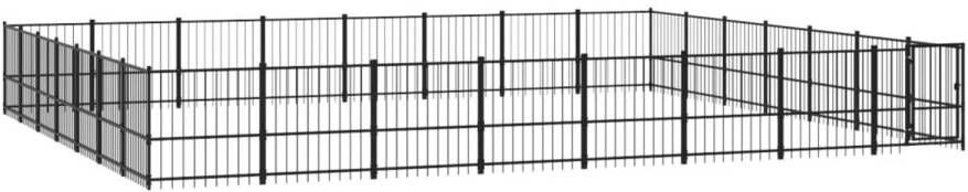 VIDAXL Hondenkennel Zwart 776 X 679 X 100 Cm Kennel