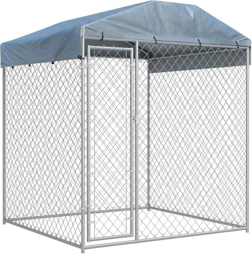 VIDAXL Binnenkennel Zilver 193 X 193 X 225 Cm Hondenhok