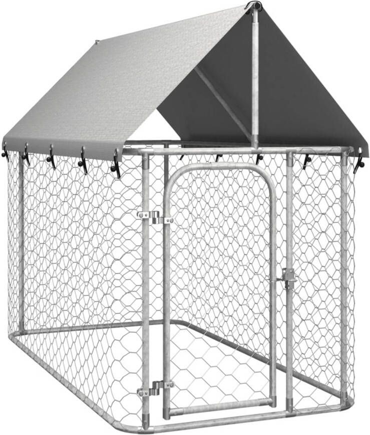 VidaXL Hondenkennel voor buiten met dak 200x100x150 cm