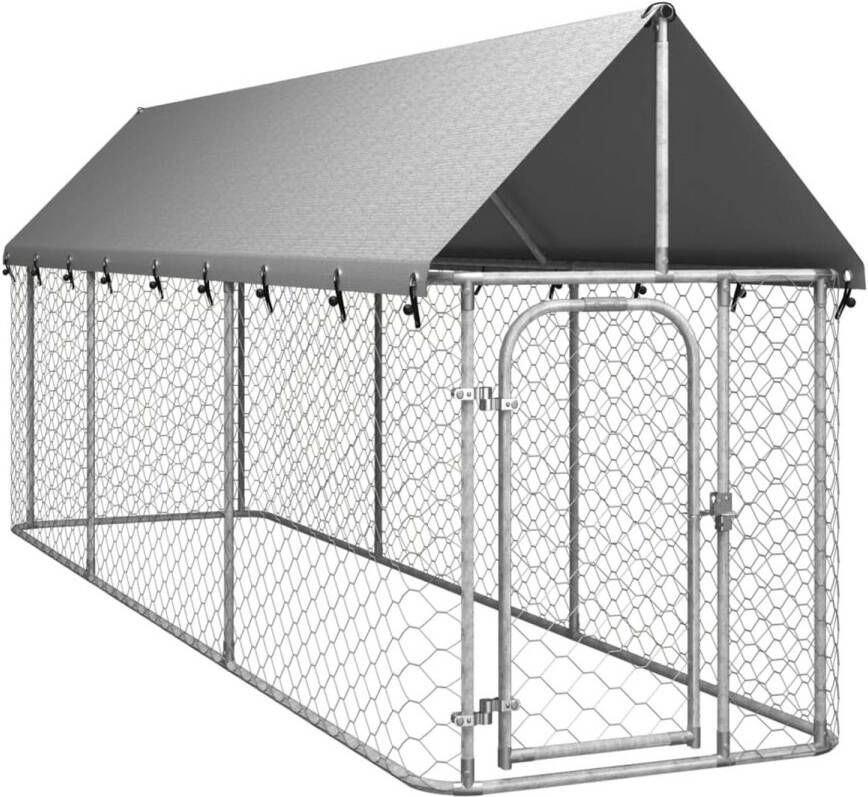 VidaXL Hondenkennel voor buiten met dak 400x100x150 cm