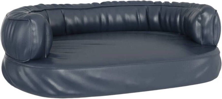 VidaXL Hondenmand ergonomisch schuim 75x53 cm kunstleer donkerblauw