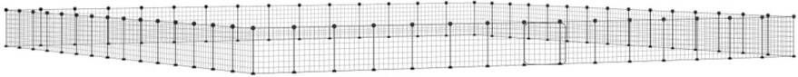 VidaXL Huisdierenkooi met deur 60 panelen 35x35 cm staal zwart