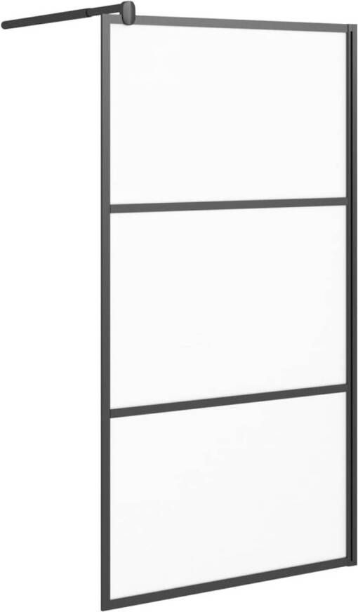 VidaXL Inloopdouchewand 100x195 cm mat ESG-glas zwart