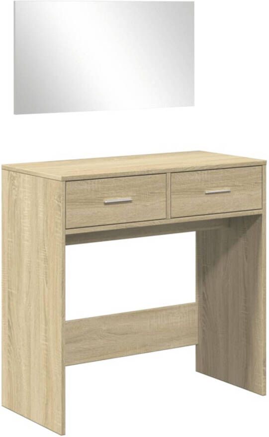 VidaXL Kaptafel met spiegel 80x39x80 cm sonoma eikenkleurig