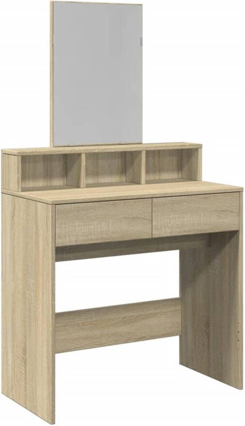 VidaXL Kaptafel met spiegel 80x41x144 5 cm sonoma eikenkleurig