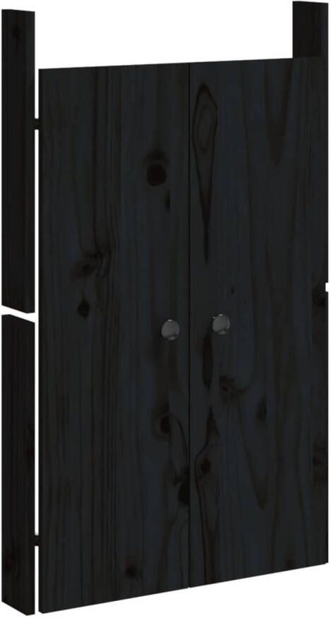 VidaXL Kastdeurtjes voor buitenkeuken 50x9x82 cm grenenhout zwart