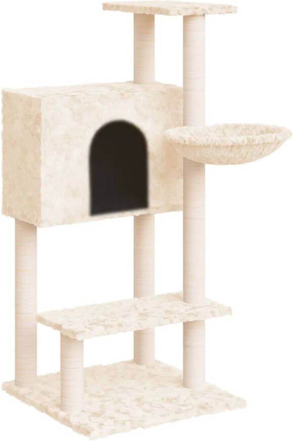 VidaXL Kattenmeubel met sisal krabpalen 108 5 cm crèmekleurig