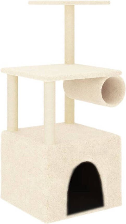 VidaXL Kattenmeubel met sisal krabpalen 109 5 cm crèmekleurig