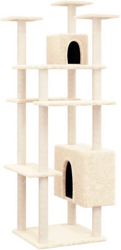 VidaXL Kattenmeubel met sisal krabpalen 162 cm crèmekleurig