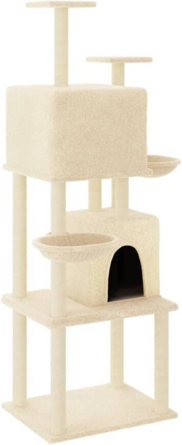 VidaXL Kattenmeubel met sisal krabpalen 180 cm crèmekleurig