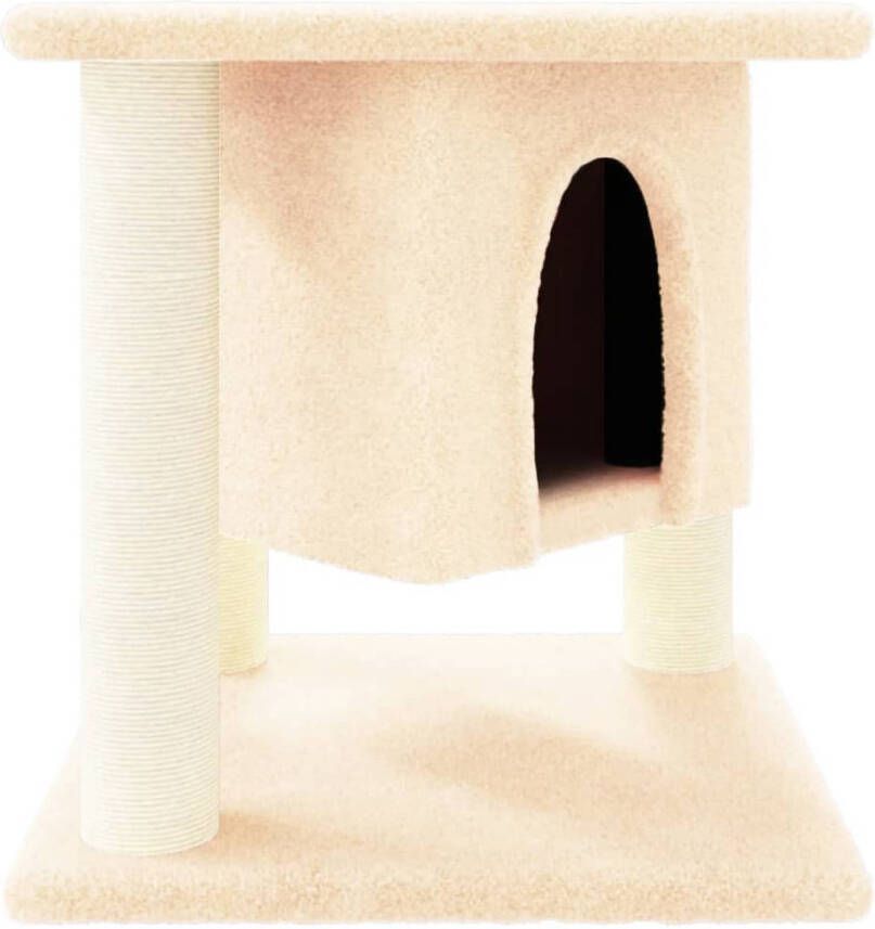 VidaXL Kattenmeubel met sisal krabpalen 37 cm crèmekleurig