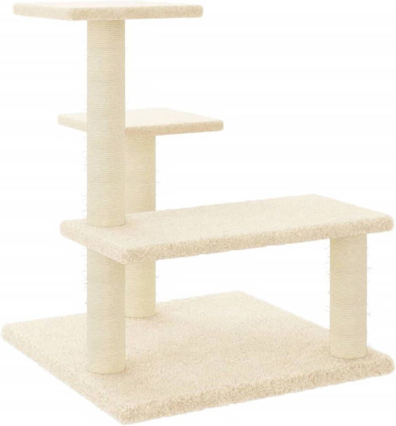 VidaXL Kattenmeubel met sisal krabpalen 61 cm crèmekleurig