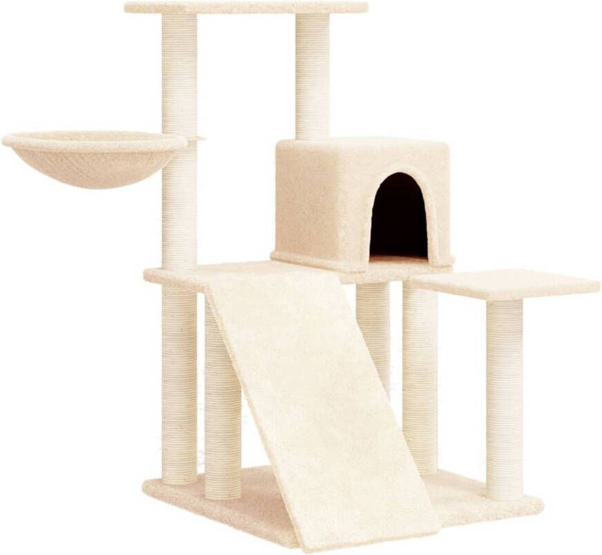 VidaXL Kattenmeubel met sisal krabpalen 82 cm crèmekleurig