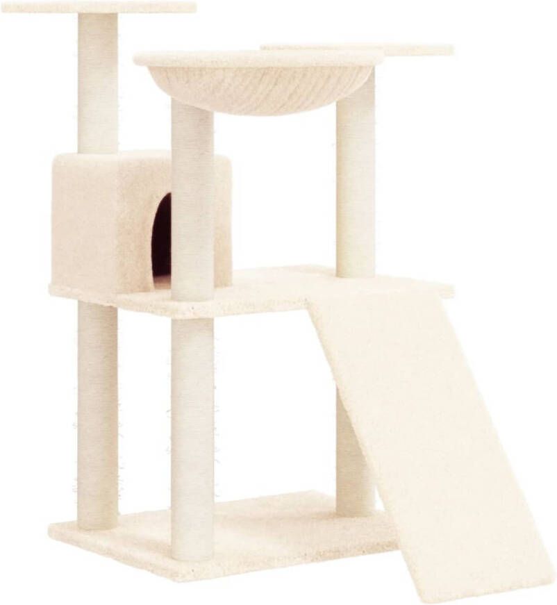 VidaXL Kattenmeubel met sisal krabpalen 83 cm crèmekleurig