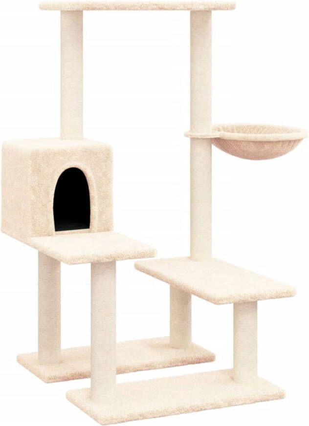 VidaXL Kattenmeubel met sisal krabpalen 94 5 cm crèmekleurig