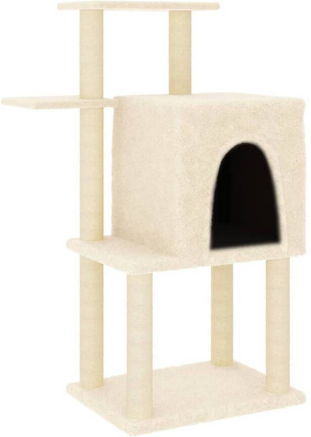 VidaXL Kattenmeubel met sisal krabpalen 97 cm crèmekleurig