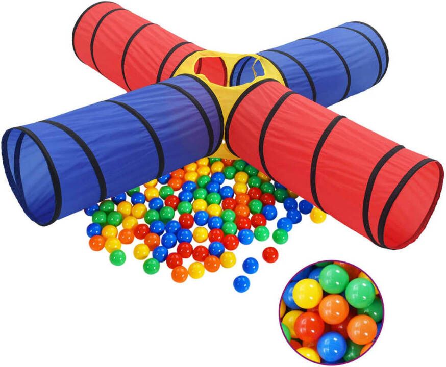 VidaXL Kinderspeeltunnel met 250 ballen meerkleurig