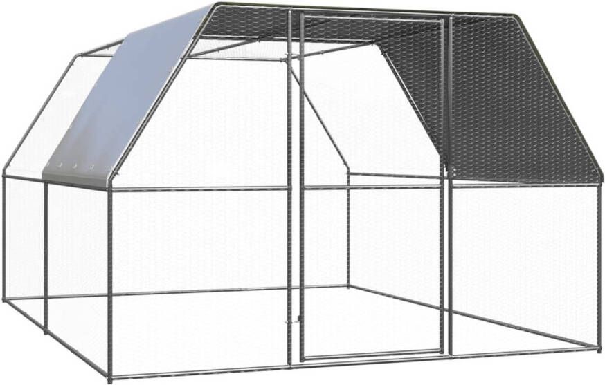 VidaXL Kippenhok 3x4x2 m gegalvaniseerd staal